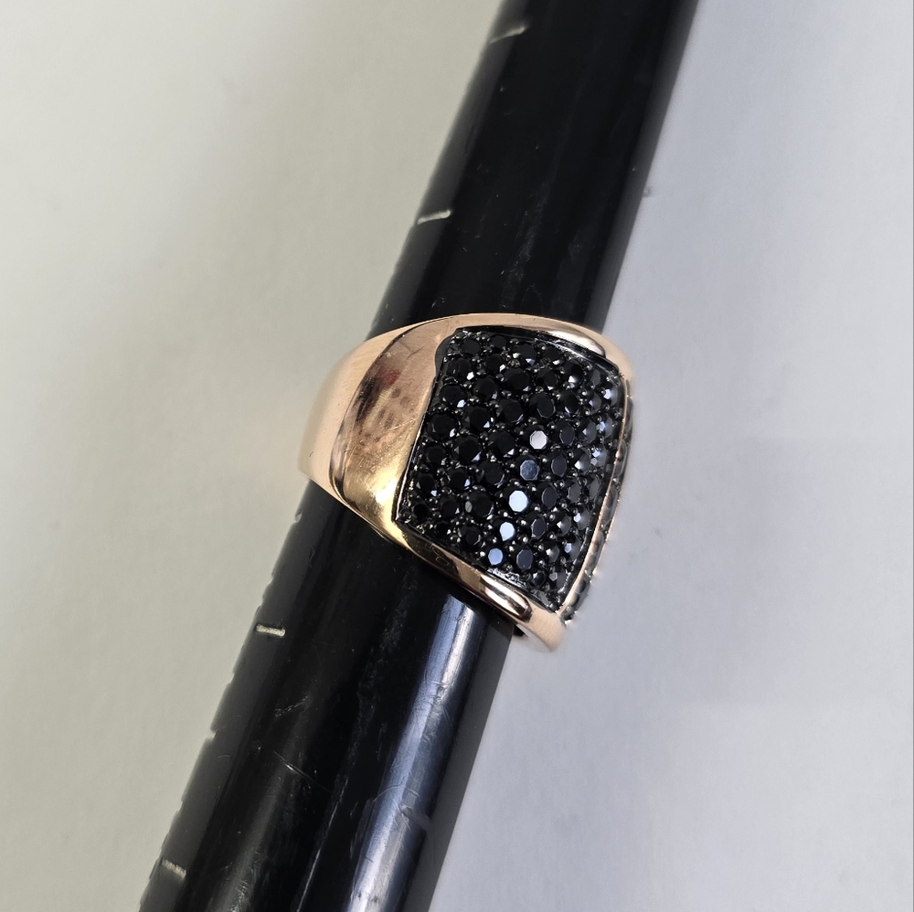 Rose Gold Spinel/Onyx Ring – A Bold Statement of Sophistication - Picture 6 of 8